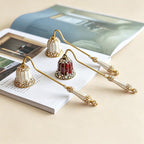 Vintage Rhinestone & Faux Pearl Candle Snuffer, Handheld Enamel Candle Extinguisher