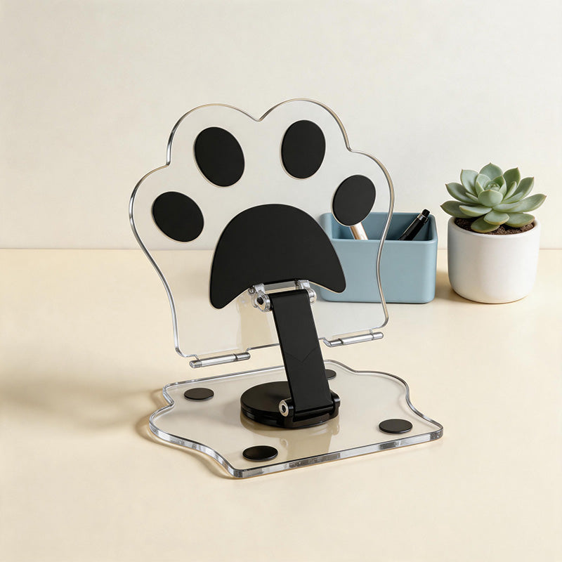 CouldNook Cute Cat Paw Acrylic Phone Stand - 360° Rotating Adjustable Holder