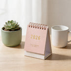 CouldNook 2026 Desk Calendar - 2026 Minimalist Gold Foil English Standing Calendar
