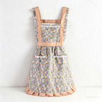 Floral Princess Apron - Polyester Backband Kitchen Apron