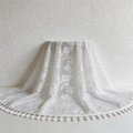 French Floral Lace Sheer Curtains - White Transparent Tulle Drape