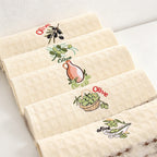 CouldNook Cotton Waffle Tea Towel - Rustic Cafe & Flora (Assorted Mix)