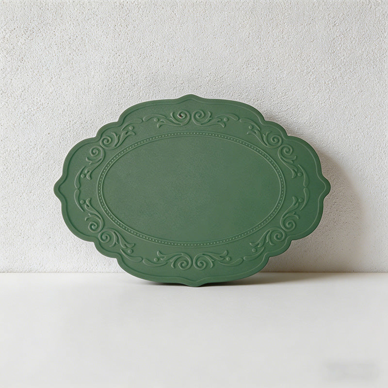 CouldNook Vintage Embossed Silicone Placemat - French Lace Heat Resistant Table Mat