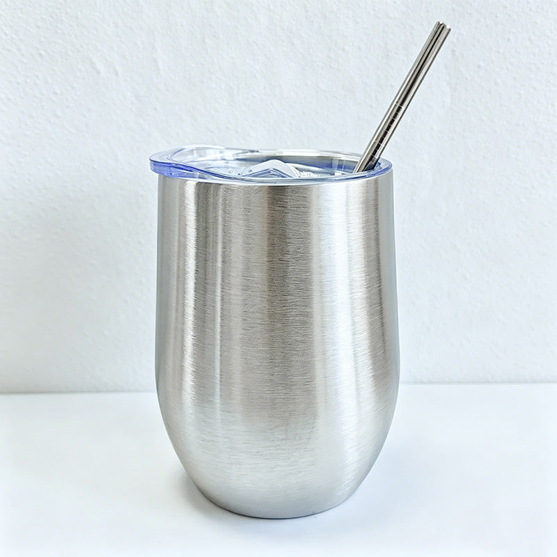 CouldNook 12oz Bling Rhinestone Stemless Wine Tumbler - Clear Lid & Straw (Solid Color Series)