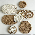 CouldNook Hand-Woven Braided Trivet - Rustic Cotton & Jute Knot Coaster