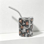 CouldNook Tumbler-3oz Rhinestone Straight Insulated Tumbler with Straw Mini Shot Glass Portable Car Cup