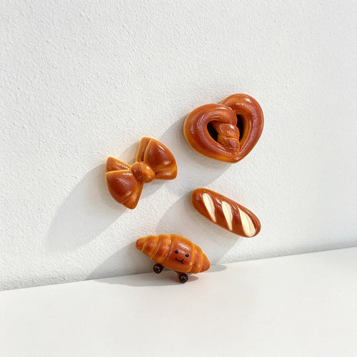 CouldNook 3D Miniature Bread Fridge Magnets - Rustic Bakery Set (4 Pcs)