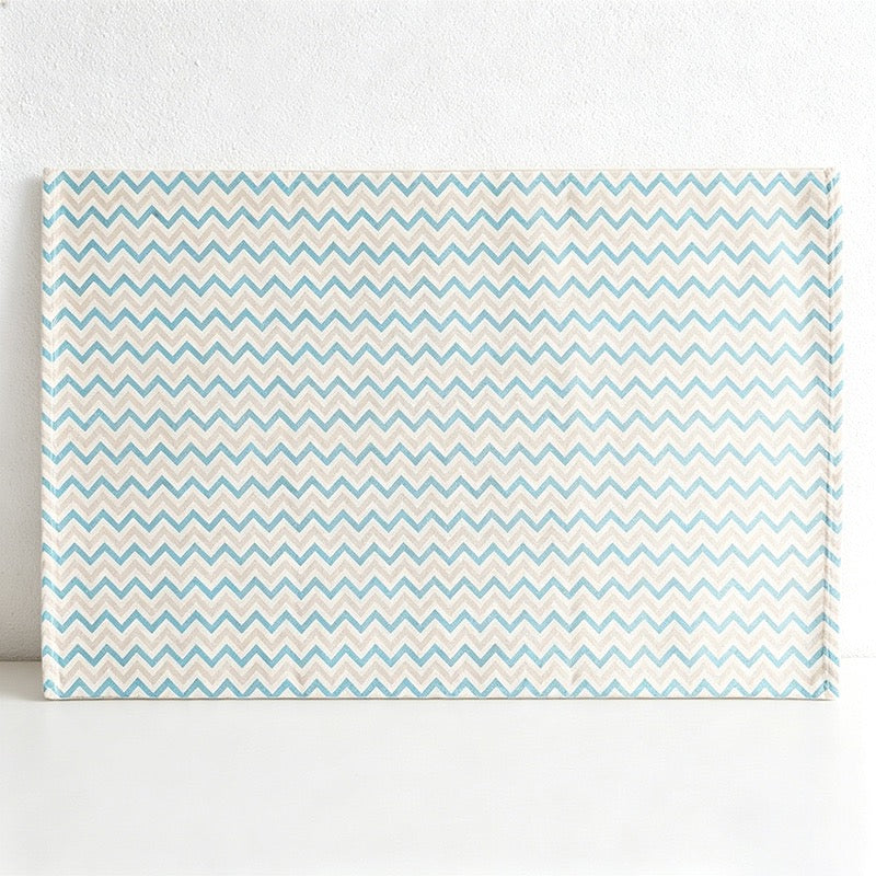 CouldNook Printed Cotton Tea Towel - Nordic Floral & Geometric Dining Napkin