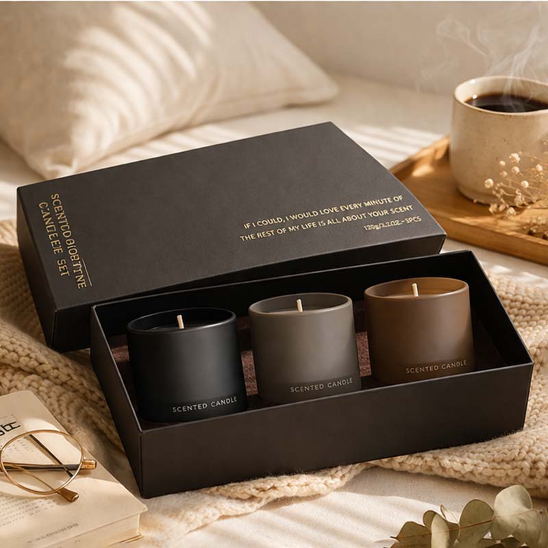 CouldNook Scented Candles - Premium Matte Glass Mini Candle 3-Piece Gift Set