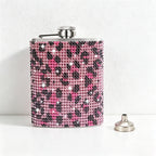 CouldNook 6/8oz Bling Rhinestone Hip Flask - Pocket Size with Funnel (Solid Color Series)