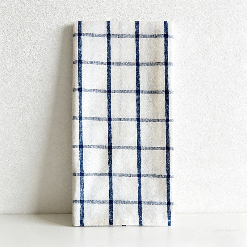 CouldNook Kitchen Towels-100% Cotton Yarn-Dyed Tea Towels with Blue Patterns