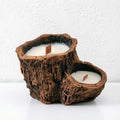 CouldNook Rustic Tree Stump Scented Candle - Crackling Wooden Wick Decor